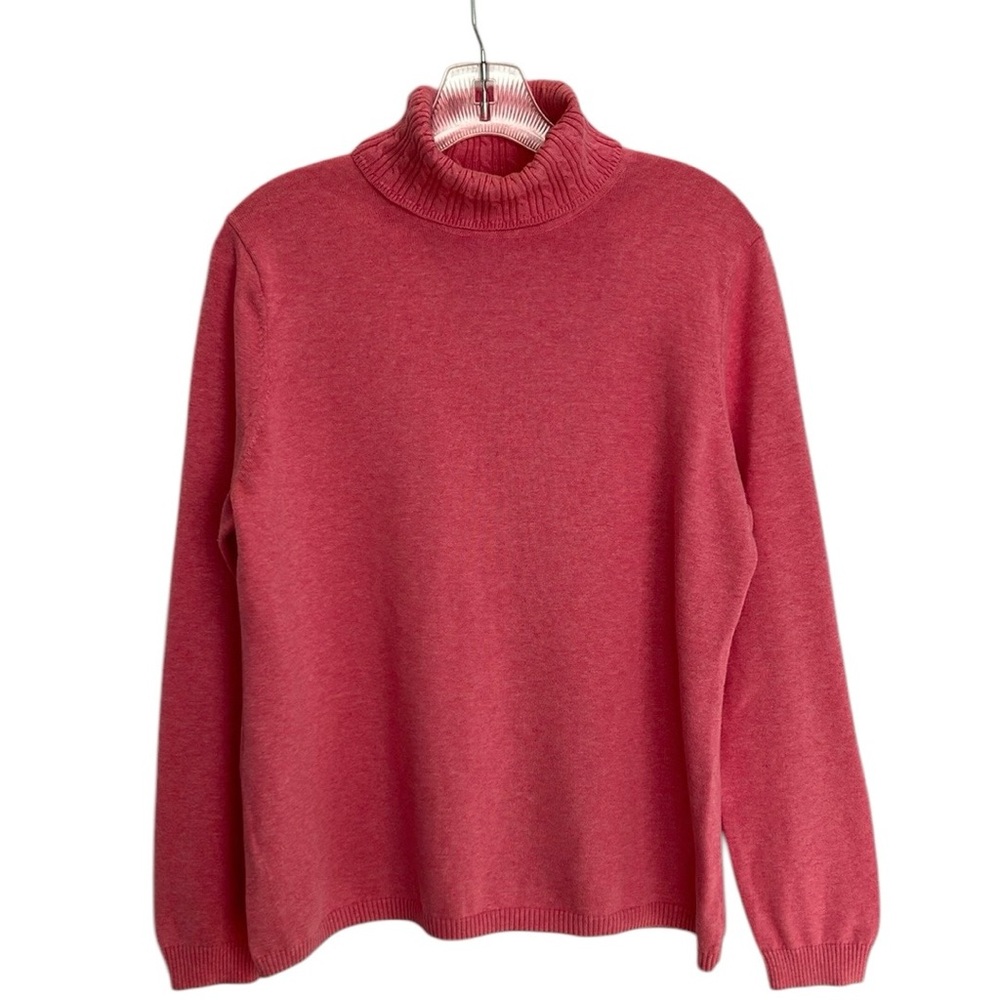 Talbots pink 100% cotton turtleneck size large